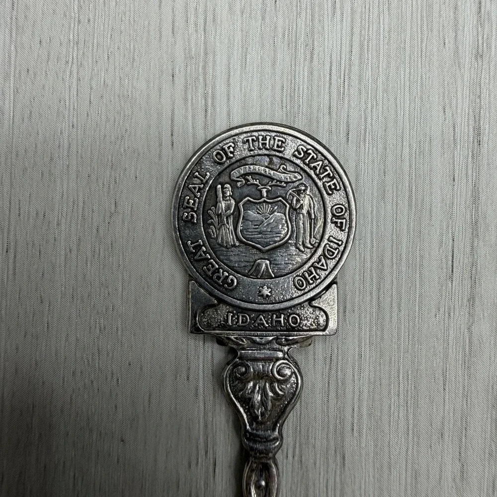 Idaho State Seal Souvenir Spoon Embossed Deer Bowl Vintage EPNS